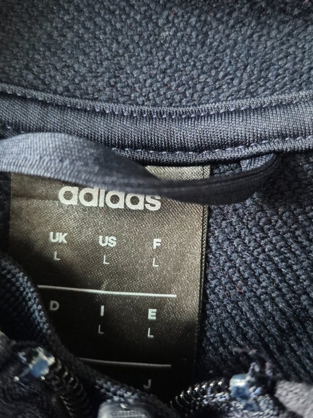 Adidas Essentials 3-Stripes Full Zip Hoodie Navy Blue Size L - Picture 2 of 3